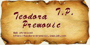 Teodora Premović vizit kartica